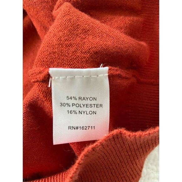 Love Ellie Burnt Orange V-Neck Sweater with Criss-Cross Back Detail Size XXL - Picture 4 of 11